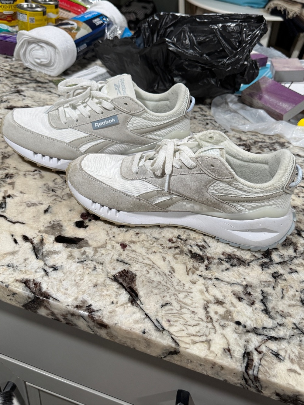 Reebok Women’s Athletic Sneakers in White and Light Gray